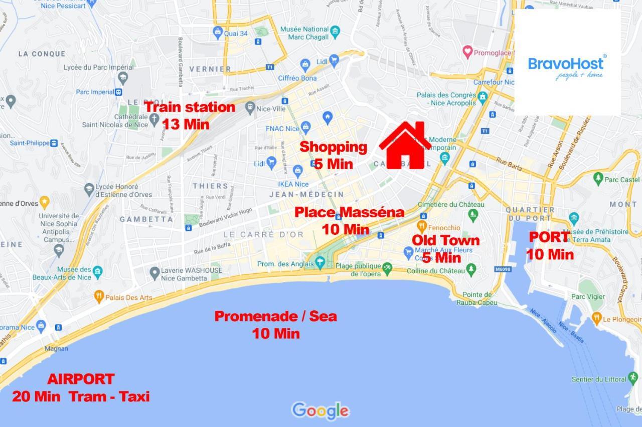 Gioffredo 4 Pers Centrale Wifi Apartment Nice Bagian luar foto